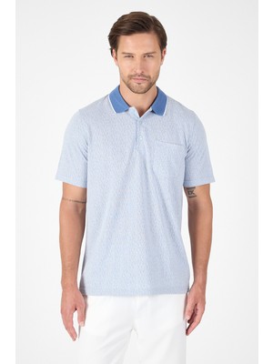 Mavi Kısa Kol Polo Yaka Cepli Classic Standart Beden Tişört 1011250171