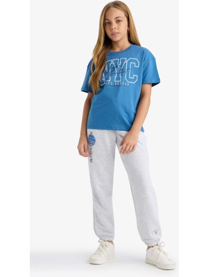 DeFacto Beli Lastikli Baskılı Jogger Eşofman Altı Kız Çocuk E6929A825AU