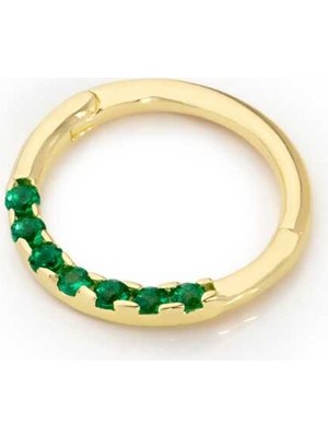 Gömülü Yeşil Taşlı Helix Piercing