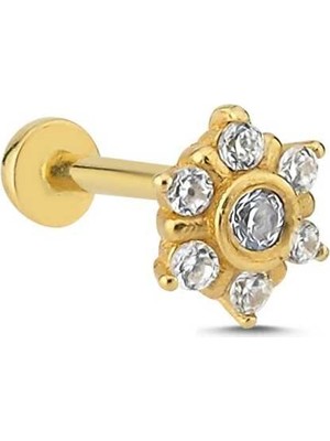 Çiçek Tasarım Taşlı Tragus Piercing
