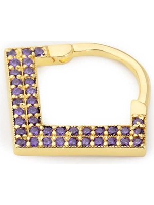 Mor Taşlı Üçgen Helix Piercing