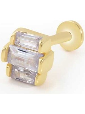 Üçlü Baget Taş Tragus Piercing