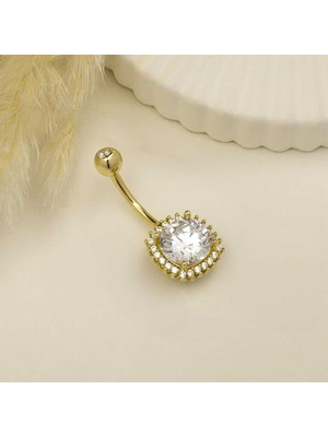 Taşlı Büyük Gösterişli Göbek Piercing