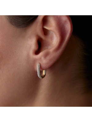 Bombe Taşlı Ataç Küpe