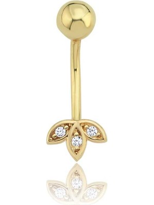 Taşlı Lotus Göbek Piercing