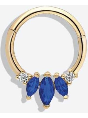 Lacivert  Markizli Helix Piercing