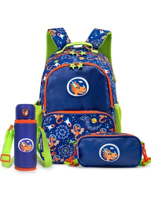 Milk&moo Çocuk Sırt Çantası, Kalem Kutusu,matarası 3'lü Set Ponix