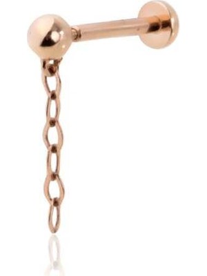 Top Ucunda Sallantılı Tek Zincir Tragus Piercing