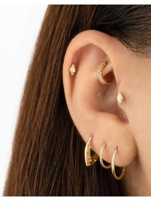 Tek Taşlı Kruvasan Tragus Piercing