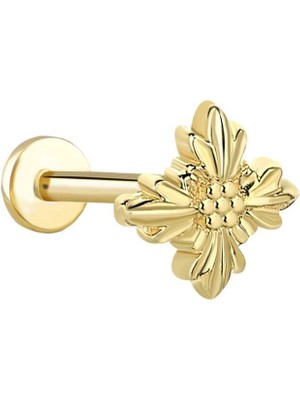 Vintage Çiçek Tragus Piercing