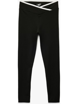 Yüksek Bel Kemer Detaylı Slim Fit Spor Tayt