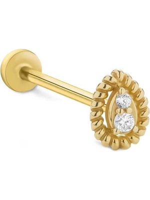 Burgulu Mini Taş Tragus Piercing