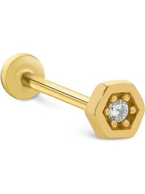 Altıgen Tektaş Tragus Piercing