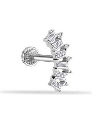 6 Baget Taşlı Minimal Tragus Piercing