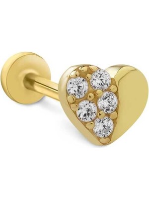 Yarısı Taşlı Kalp Tragus