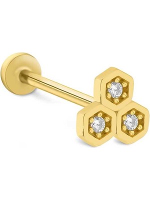 Triple Altıgen Tragus Piercing