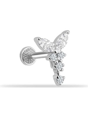 Parıltı Kelebek Minimal Tragus Piercing