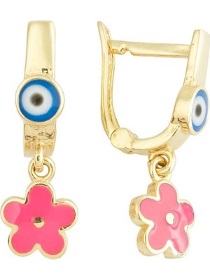 Sallantılı Gözlü Çiçek Çocuk Küpesi