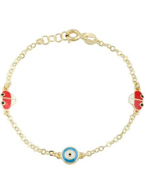 Kırmızı Arabalı Nazar Boncuklu Çocuk Bilekliği
