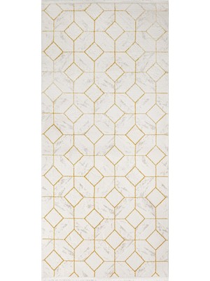 Bespoky 80x150 cm Krem Yıkanabilir Halı | Yatak Odası Mutfak Halısı | Leke Tutmayan, Kaymaz | SCALA-SC010A
