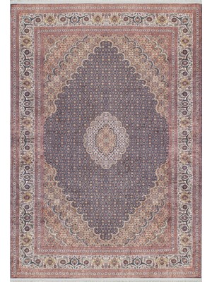 Bespoky 80x150 cm Kahverengi Modern Etnik Yıkanabilir Halı | Mutfak Balkon Yatak Odası Halısı | Leke Tutmayan Kaymaz | HALN-HLN1675
