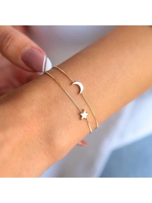 Ay Yıldızlı Ikili Bileklik