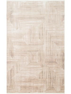 Tigris Vizon Geometrik Etnik Modern Desenli Akrilik Hav Vermeyen Leke Tutmayan Kolay Temizlenen Yumuşak Makine Salon Yolluk Mutfak Halı