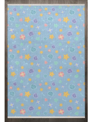 Bespoky 80x150 cm Mor Child Modern Etnik Yıkanabilir Halı | Mutfak Balkon Yatak Odası Halısı | Leke Tutmayan Kaymaz | F_CHİLD-1069