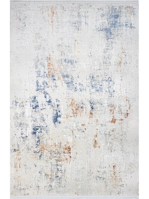 Siranda Eskitme Lacivert Akrilik Kare Modern Desenli Akrilik Hav Vermeyen Leke Tutmayan Kolay Temizlenen Yumuşak Makine Salon Yolluk Mutfak Halı