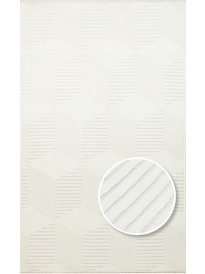 Bespoky 120x180 cm Krem Yıkanabilir Halı | Yatak Odası Çocuk Odası Halısı | Leke Tutmayan, Kaymaz | 01-CREAM
