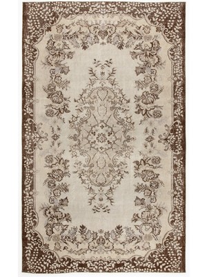 Bespoky 168x272 cm Bej Klasik Yün Halı | Salon Yatak Odası Halısı | %100 Doğal Yün El Yapımı El Dokuma | UNİQUE-3807