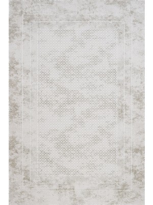 Bespoky 80x150 cm Krem Nalia Modern Lüks Yıkanabilir Halı | Mutfak Balkon Yatak Odası Halısı | Hav Vermez Leke Tutmaz Kaymaz | LXS_NALİA-4048AK