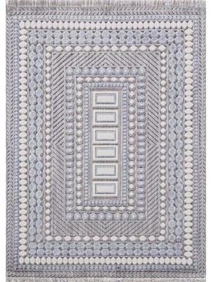 Bespoky 80x150 cm Mavi Broadway Modern Etnik Yıkanabilir Halı | Mutfak Balkon Yatak Odası Halısı | Leke Tutmayan Kaymaz | BROADWAY-BRO04