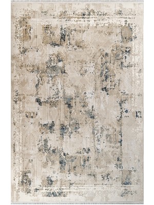 Bespoky 80x150 cm Bej Merit Modern Lüks Yıkanabilir Halı | Mutfak Balkon Yatak Odası Halısı | Leke Tutmayan Kaymaz | MERİT-MR003M