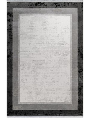 Bespoky 80x150 cm Gri Dark Modern Lüks Yıkanabilir Halı | Mutfak Balkon Yatak Odası Halısı | Leke Tutmayan Kaymaz | DARK-DK002G