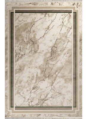 Bespoky 80x150 cm Bej Yıkanabilir Halı | Yatak Odası Mutfak Halısı | Leke Tutmayan, Kaymaz | DARK-DK017Y