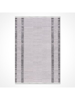 Bespoky 150x230 cm Gri Açık Gri Geometrik Modern Çizgili Yıkanabilir Halı | Salon Yatak Odası Halısı | Leke Tutmayan, Kaymaz | FUENTE-1303AK
