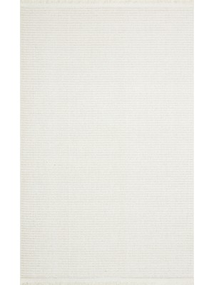 Bespoky 80x150 cm Beyaz Yıkanabilir Halı | Yatak Odası Mutfak Halısı | Leke Tutmayan, Kaymaz | PLAİN-WHİTE
