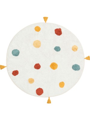 Bespoky 120x120 cm Sarı Multy Modern Yıkanabilir Halı | Yatak Odası Çocuk Odası Halısı | Leke Tutmayan Kaymaz | MULTY-Q