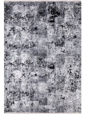 Vladivostok Siyah Modern Etnik Desenli Makinada Yıkanabilir Hav Toz Vermez Leke Tutmayan Kaymaz Taban Dijital Makine Baskı Salon Yolluk Mutfak Halı