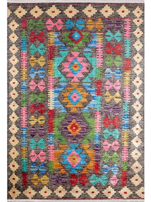 Bespoky 80x150 cm Kahverengi Modern Etnik Yıkanabilir Halı | Mutfak Balkon Yatak Odası Halısı | Leke Tutmayan Kaymaz | HALN-HLN1260