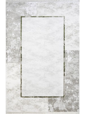 Bespoky 80x150 cm Çok Renkli Yesil Modern Etnik Yıkanabilir Halı | Mutfak Balkon Yatak Odası Halısı | Leke Tutmayan Kaymaz | 4070A-YESİL