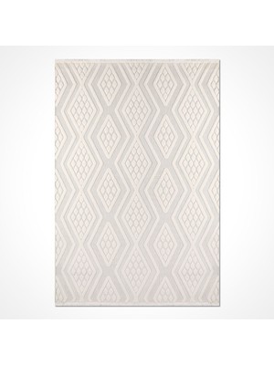 Bespoky 80x150 cm Krem Almira Modern Etnik Yıkanabilir Halı | Mutfak Balkon Yatak Odası Halısı | Leke Tutmayan Kaymaz | ALMİRA-11407K