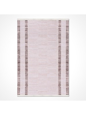 Bespoky 80x150 cm Bej Fuente Modern Etnik Yıkanabilir Halı | Mutfak Balkon Yatak Odası Halısı | Leke Tutmayan Kaymaz | FUENTE-1353AK