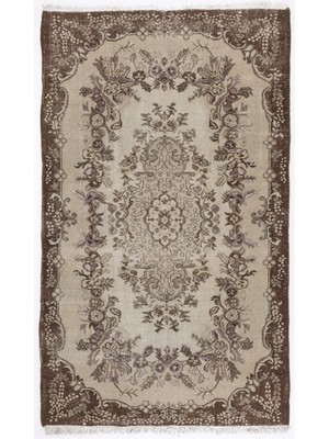 Bespoky 165x270 cm Kahverengi Klasik Yün Halı | Salon Yatak Odası Halısı | %100 Doğal Yün El Yapımı El Dokuma | UNİQUE-3742