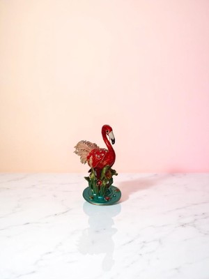 Zirkon Taşlı ve Mıknatıslı Metal Kapaklı Flamingo Dekoratif Obje ve Biblo