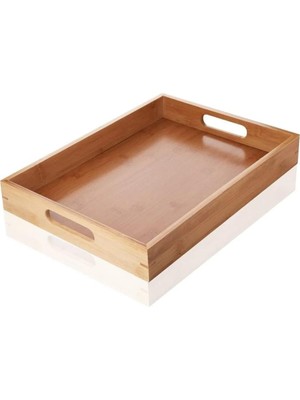 Bambu Dikdörtgen Sunum Tepsi, Bambu Sofra Tepsisi, Çay Tesisi (35CMX25CMX6CM)