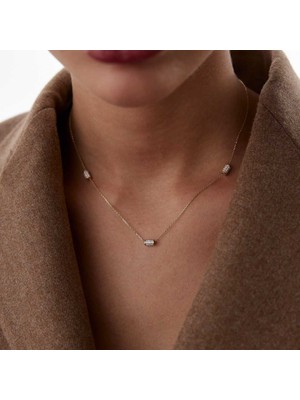 Sıra Taşlı Silindir Kolye