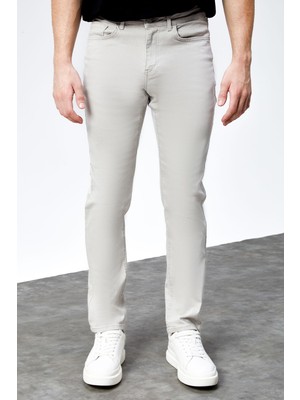 Hlt Jeans HLTHE001918 Erkek Taş Rengi Regular Fit Denim Jeans Pantolon Pamuk-Elastan Esnek Kumaş