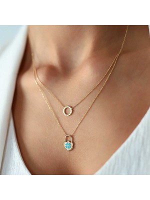 Kilitli Çelenk Ikili Kolye